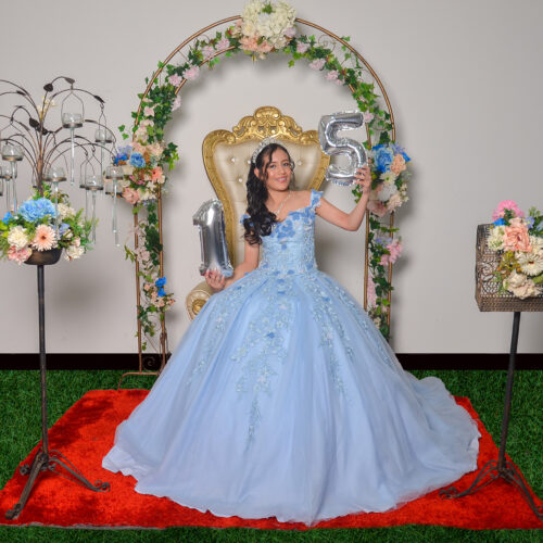 Vestido de XV Baby Blue 3D – Delicadeza y Elegancia en Cada Detalle