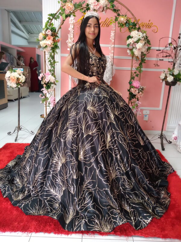Vestido de XV Black Dorado