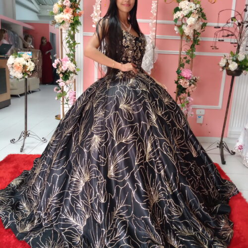 Vestido de XV Black Dorado