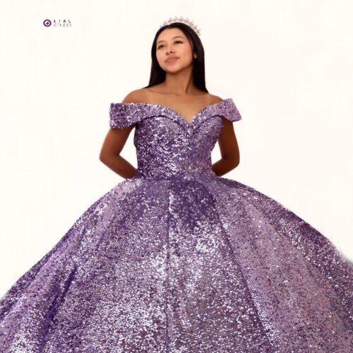 Vestido de XV Lila con Lentejuelas – Brilla como una Reina en tu Gran Noche