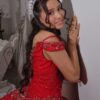 Vestido de XV Rojo con Detalles Plateados2 Vestido de XV Rojo con plateado– La Pasión y Elegancia de tu Gran Noche