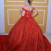 Vestido de XV Lila con espectacular cola.
