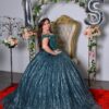 Vestido de XV Verde Esmeralda – Una Elegancia Radiante para Tu Gran Noche