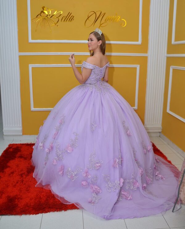 Vestido de XV Lila en 3D