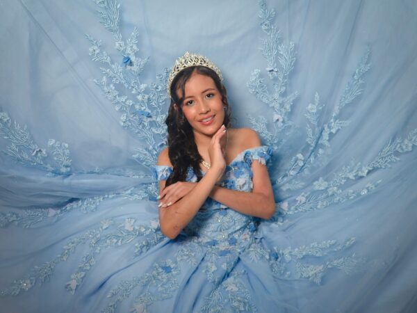 Vestido de XV Baby Blue 3D – Delicadeza y Elegancia en Cada Detalle