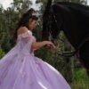 Vestido de XV Lila con capa