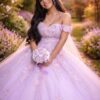 Vestido de XV Lila con capa