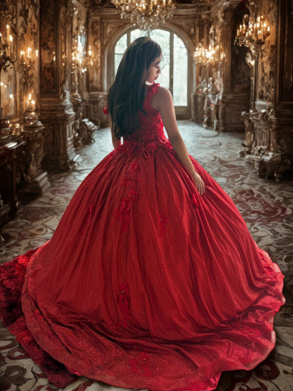 Vestido de XV Rojo 3D