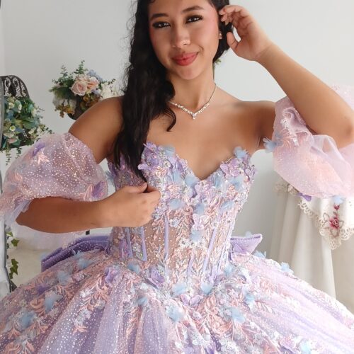 Vestido de XV lila 3d  2027
